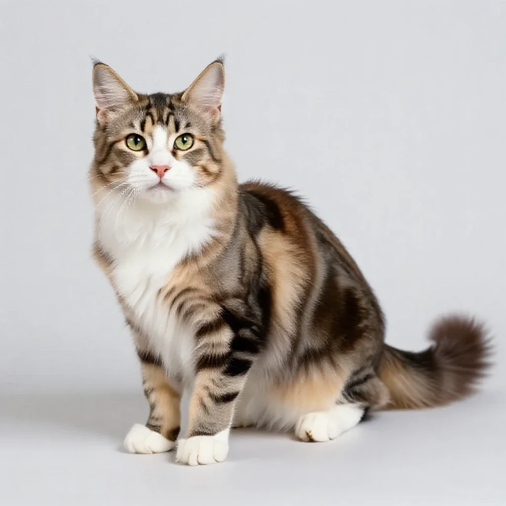 Maine coon cat isolated on a white background