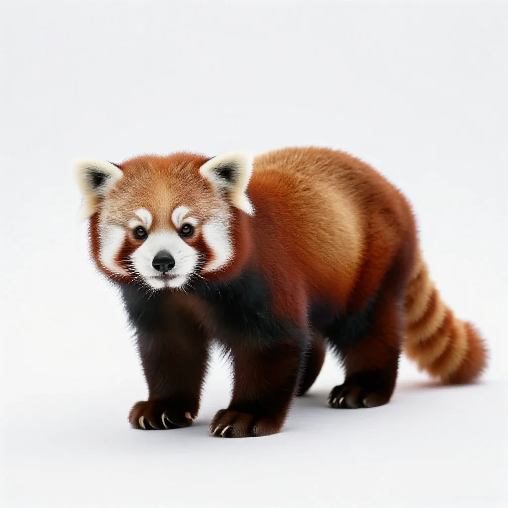 Red panda isolated on a white background