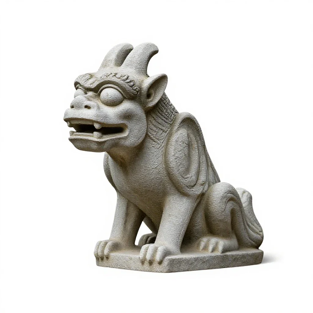 Stone gargoyle isolated on a white background