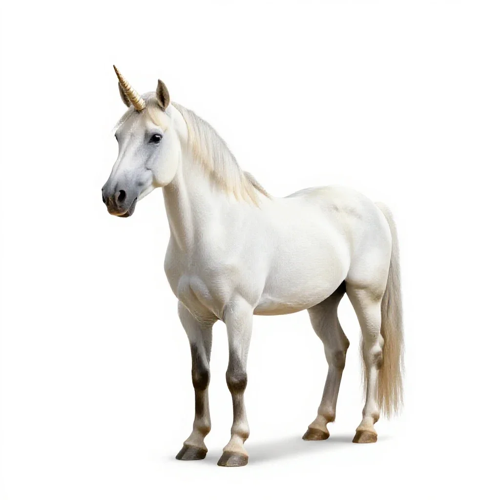 Unicorn at rest isolated on a white background