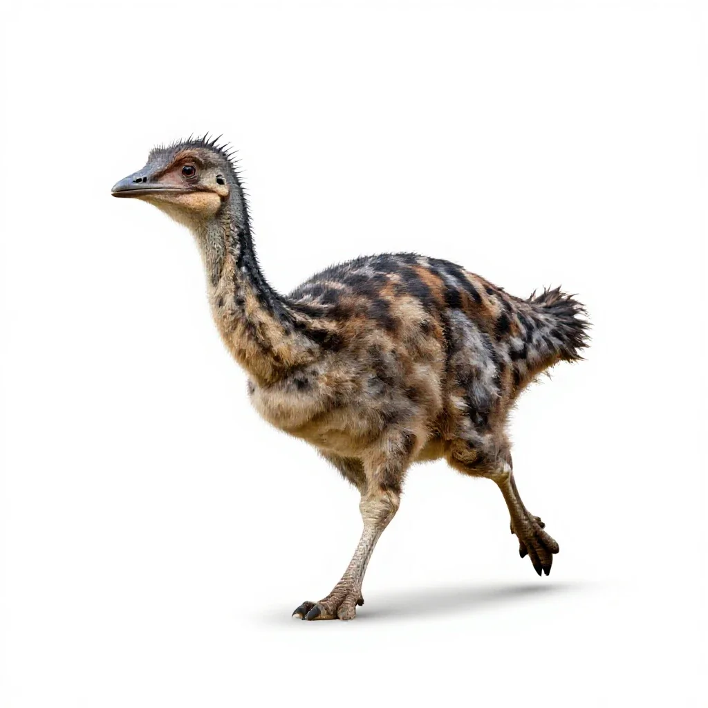 Gallimimus running isolated on a white background