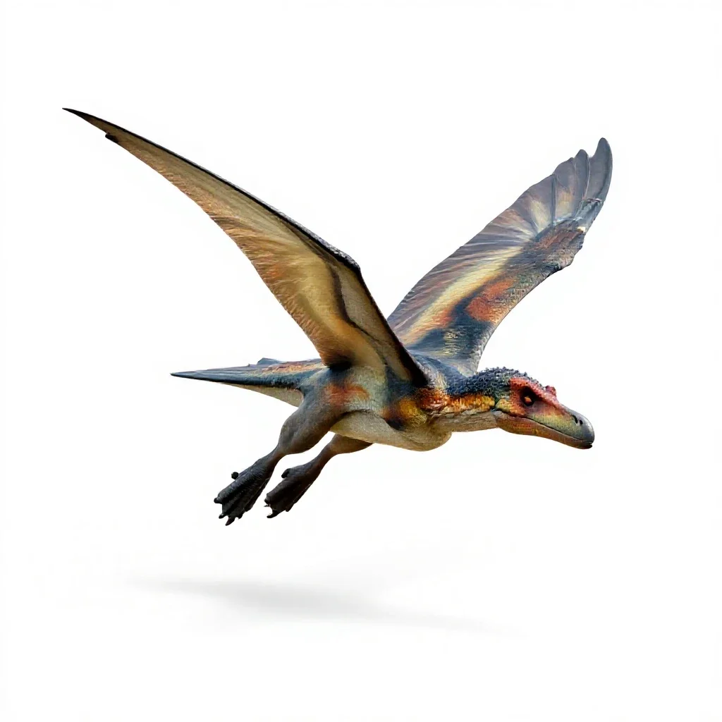 Pteranodon gliding isolated on a white background