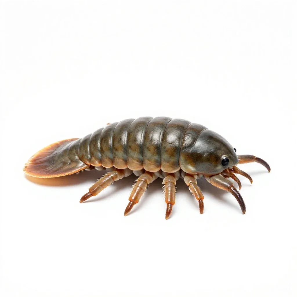 Trilobite on the seafloor isolated on a white background