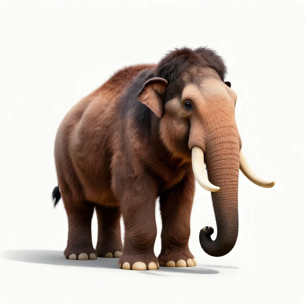 Woolly mammoth isolated on a white background