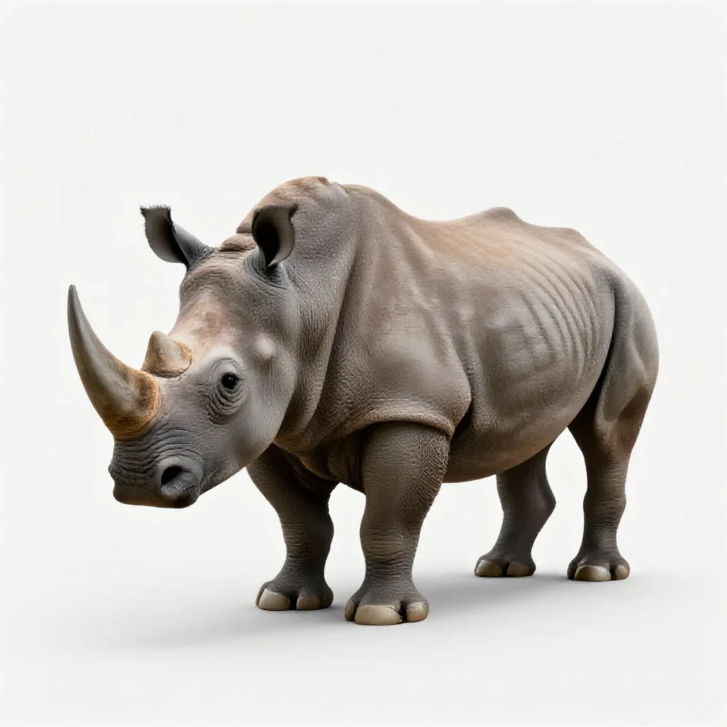 Woolly rhinoceros isolated on a white background