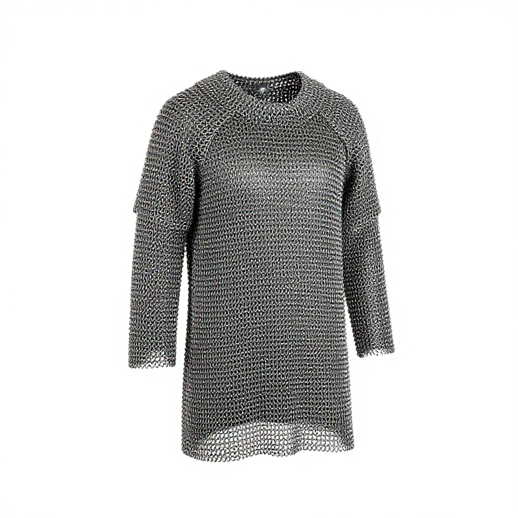 Chainmail hauberk isolated on a white background