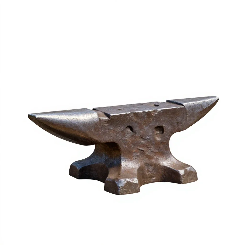 Dwarven forge anvil isolated on a white background