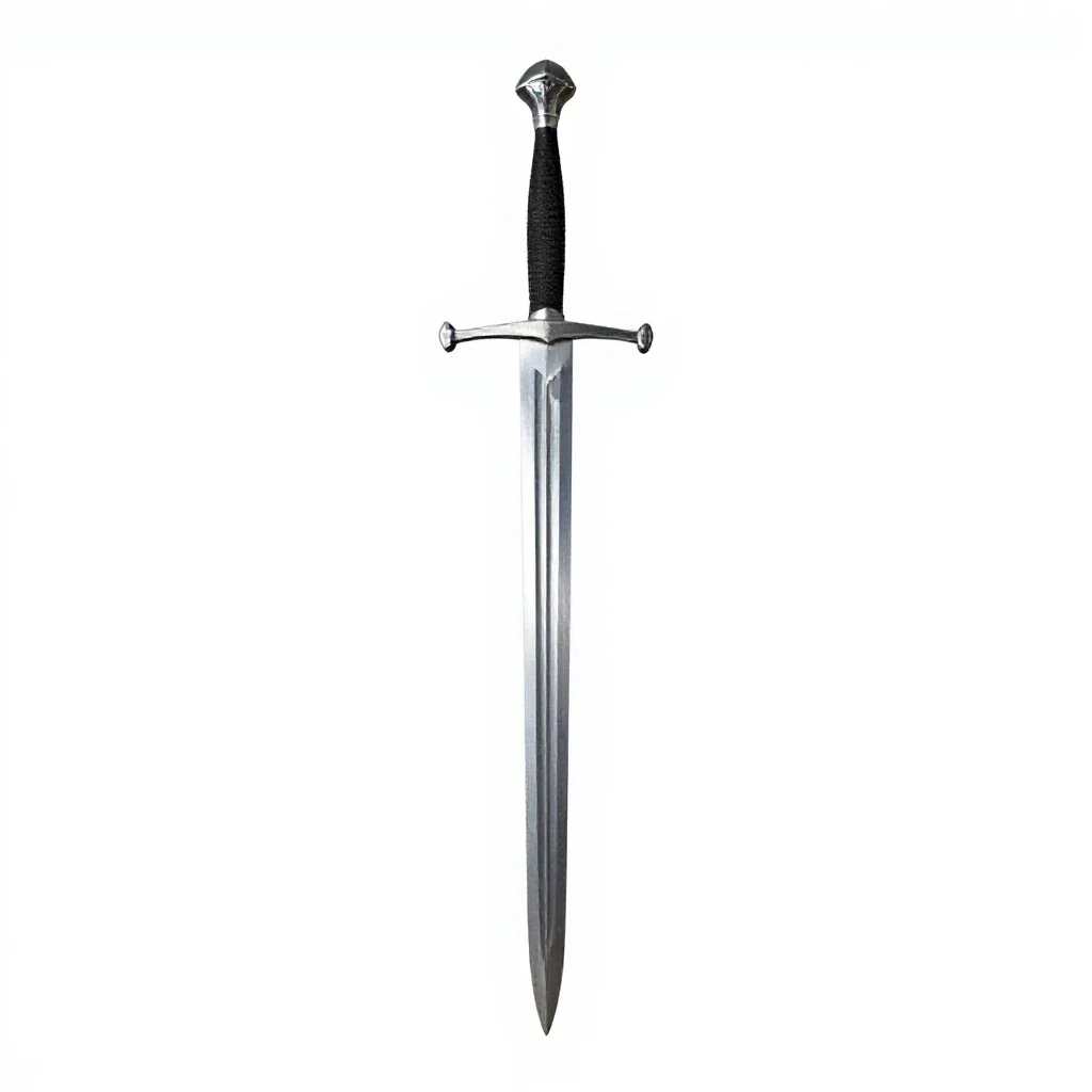 Knight's longsword isolated on a white background