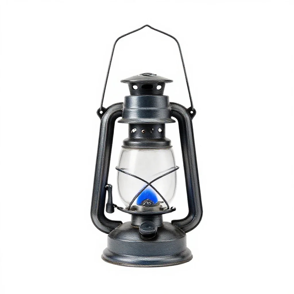 Lantern of blue flame isolated on a white background
