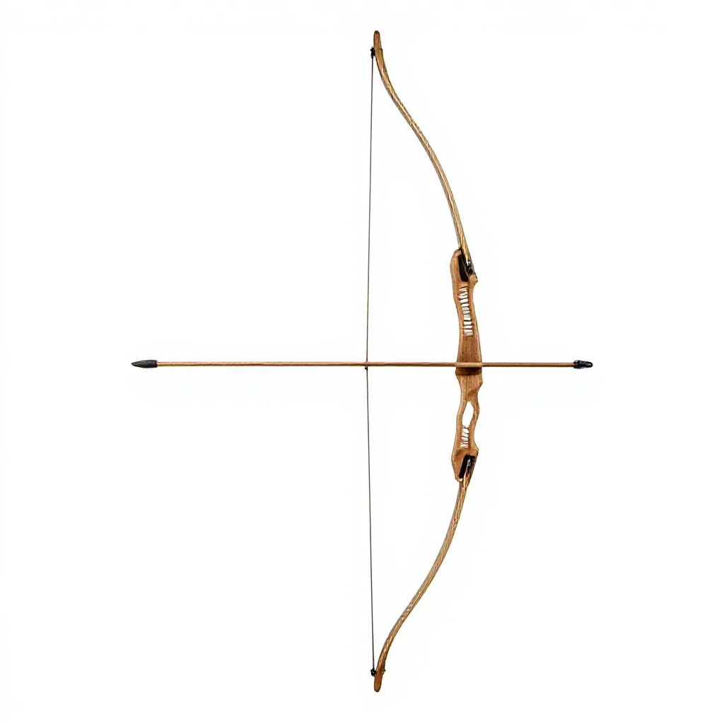 Longbow with a quiver isolated on a white background