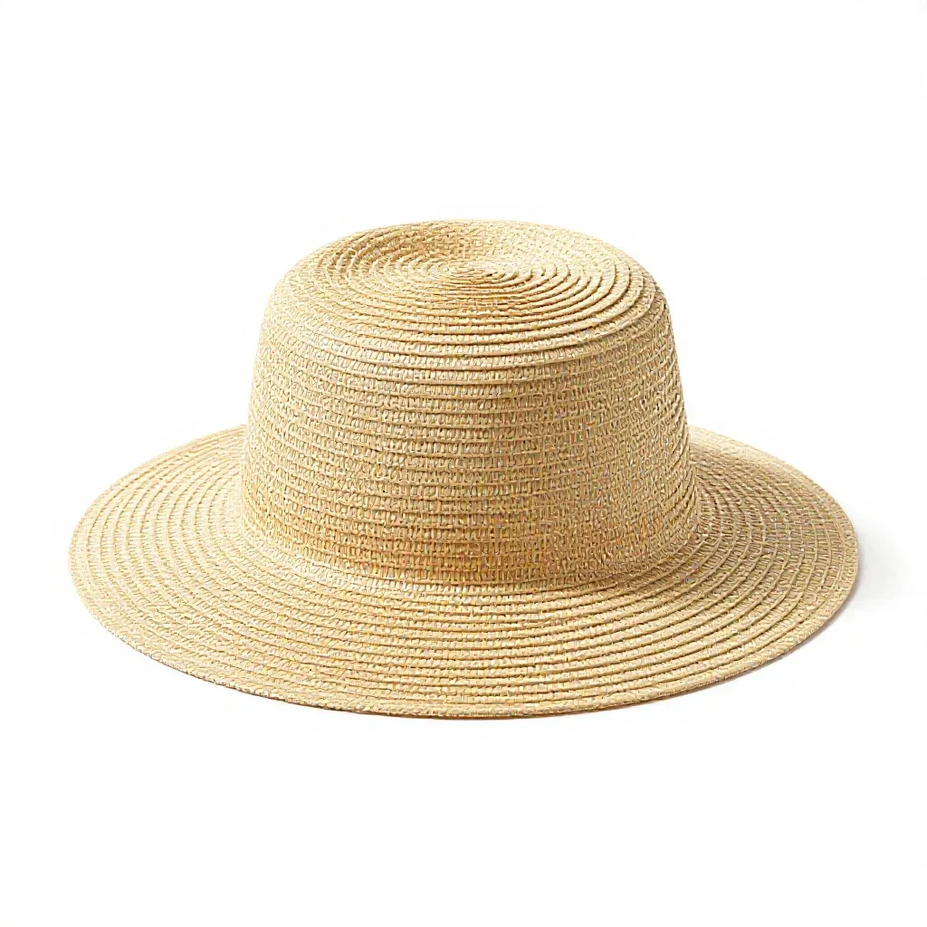 Straw sun hat isolated on a white background
