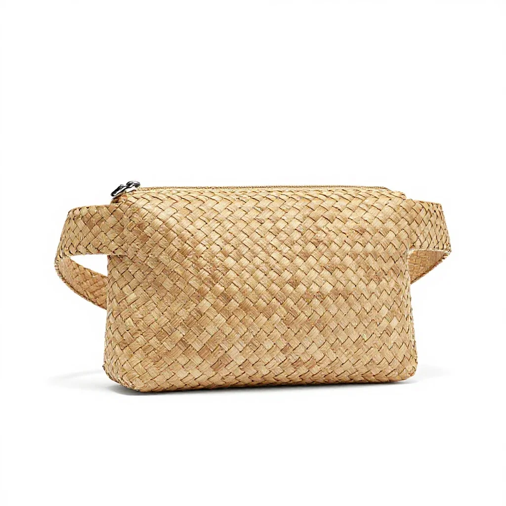 Woven belt bag isolated on a white background