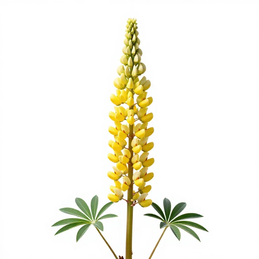 Lupin spike isolated on a white background