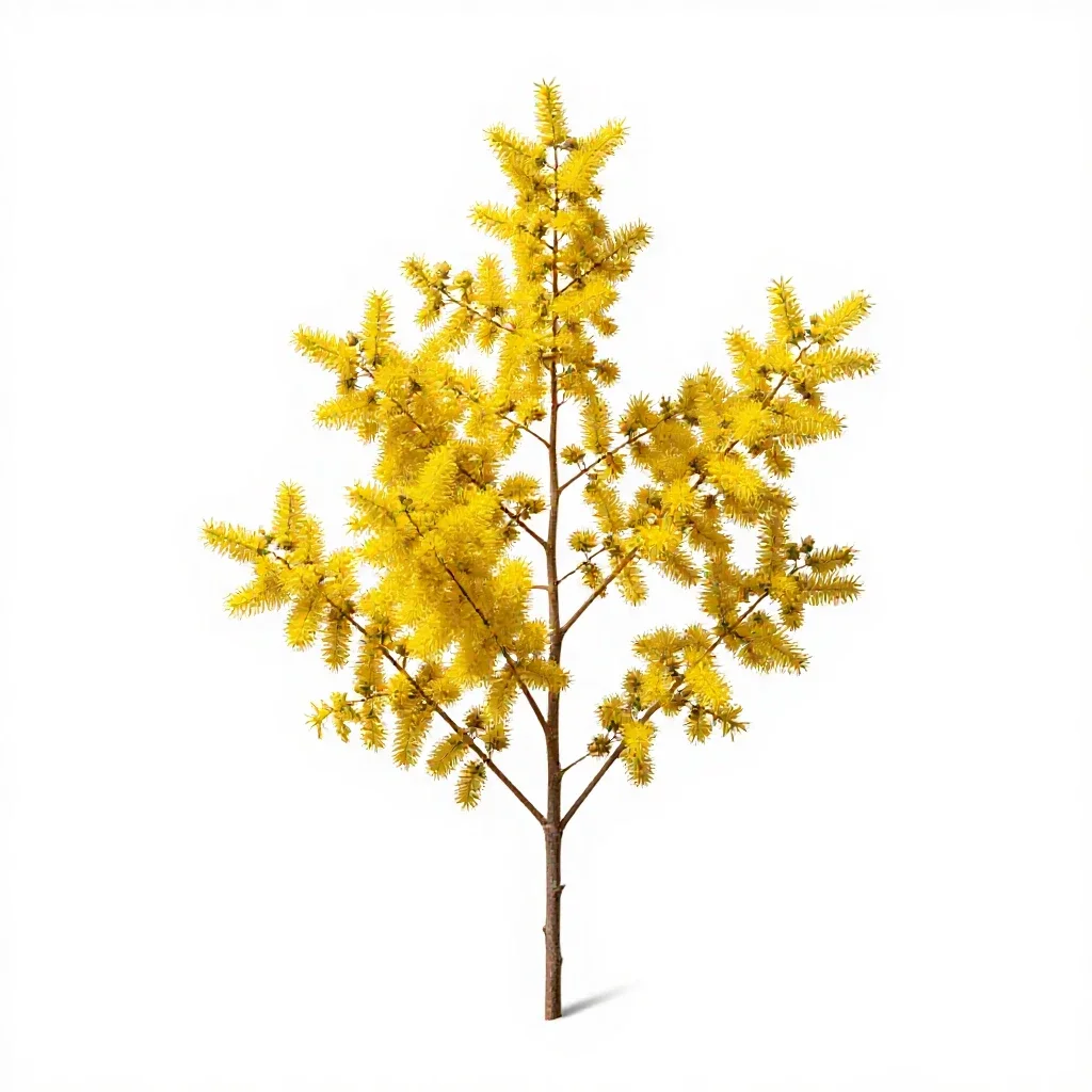 Manuka blossom branch isolated on a white background