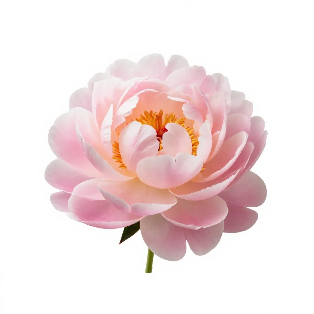 Peony opening isolated on a white background