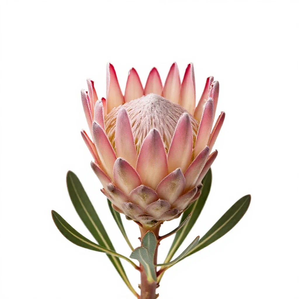 Protea bloom isolated on a white background