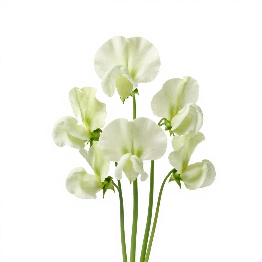 Sweet pea cluster isolated on a white background