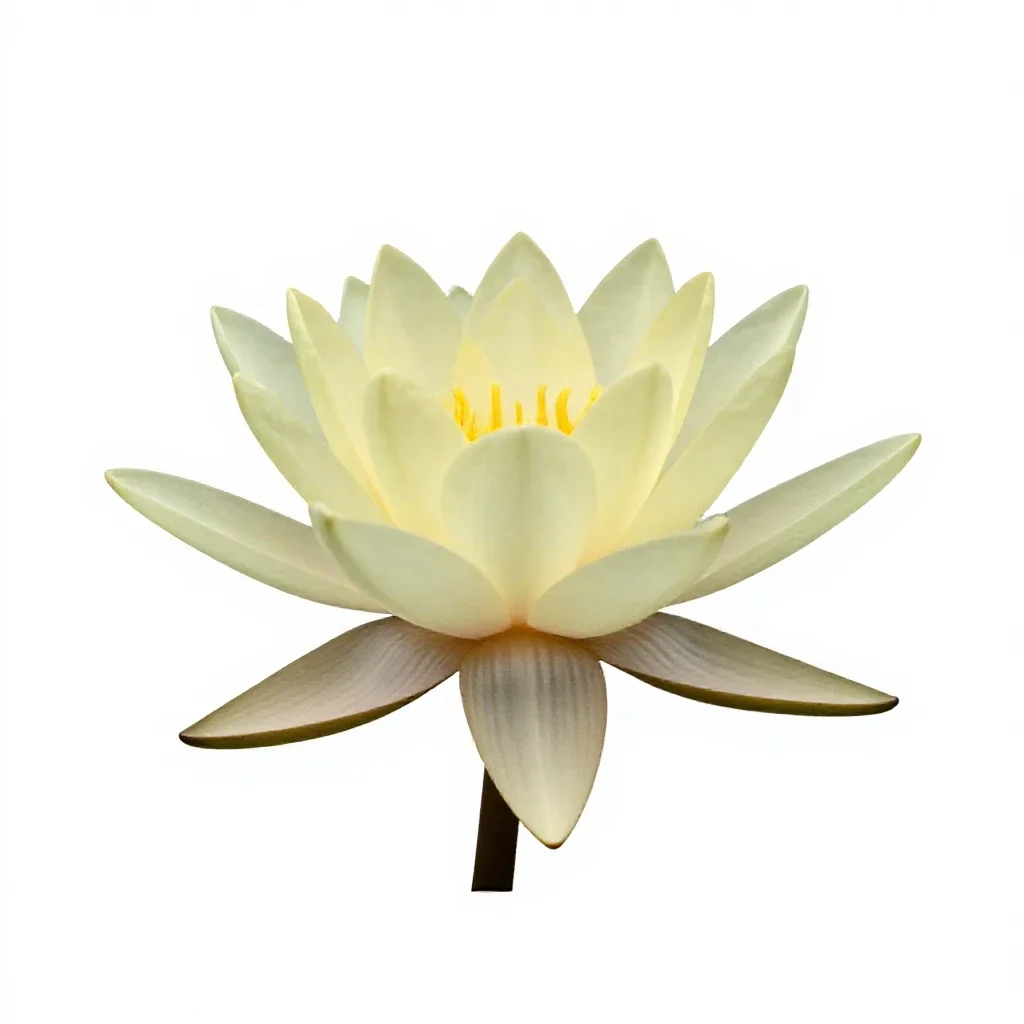 Water lily isolated on a white background