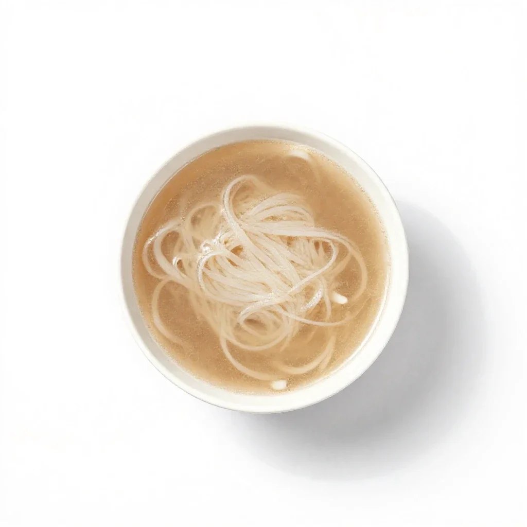 Bowl of pho isolated on a white background