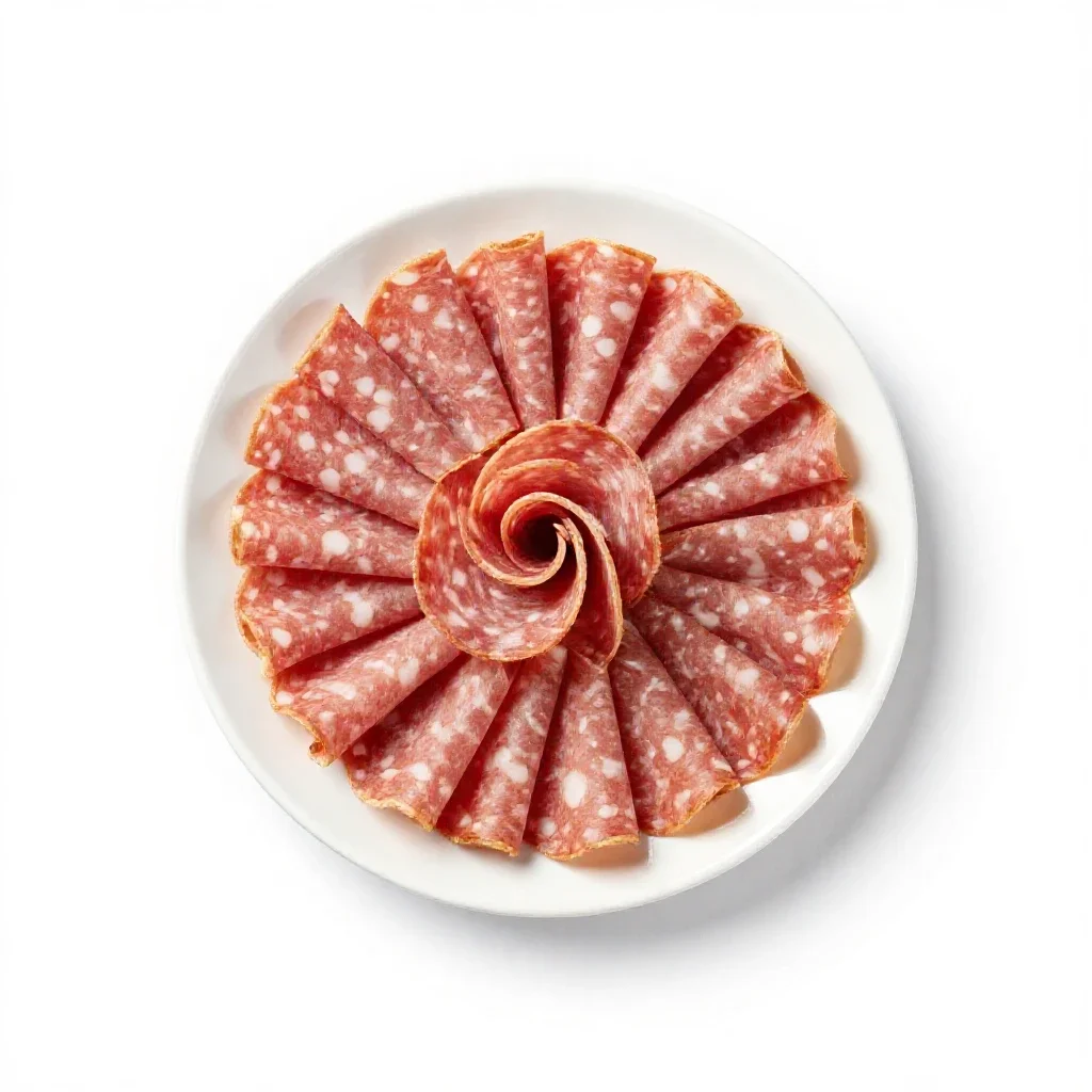 Charcuterie selection isolated on a white background