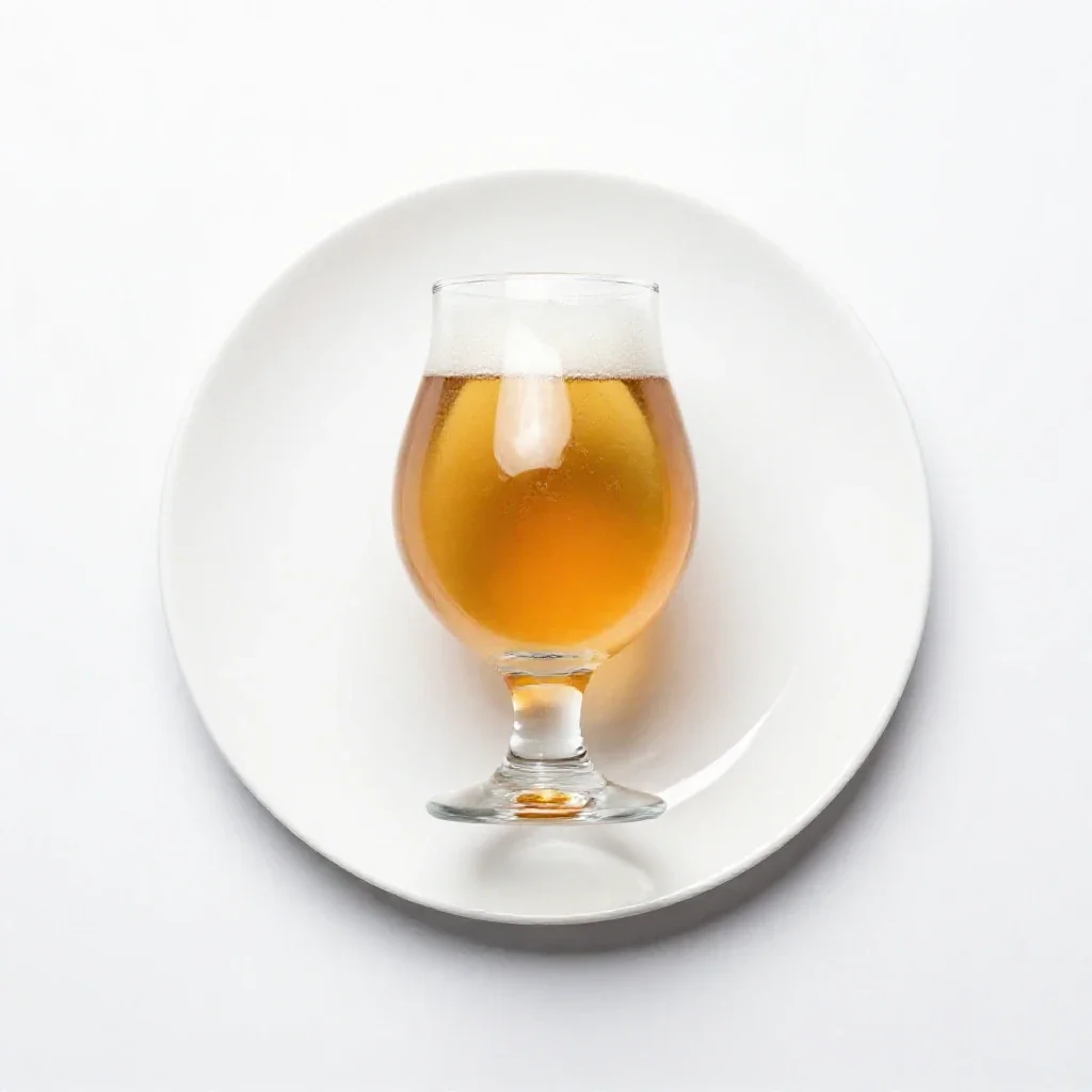 Craft beer in a tulip glass isolated on a white background