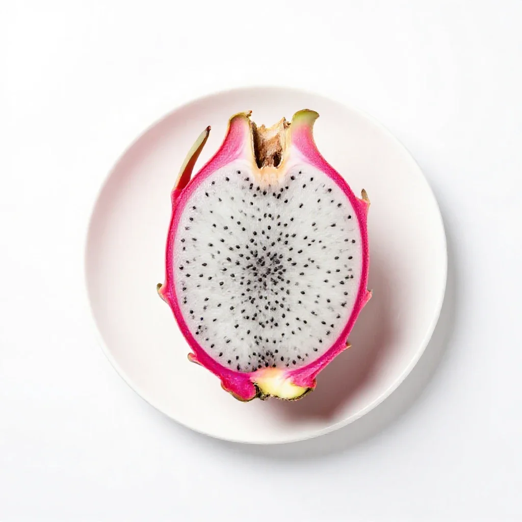 Dragon fruit halved isolated on a white background