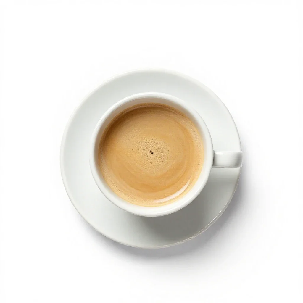 Flat white in a ceramic cup isolated on a white background