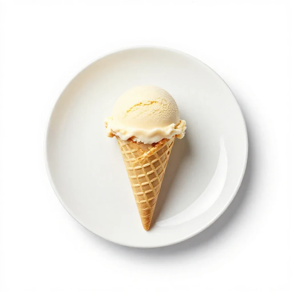 Gelato cone isolated on a white background