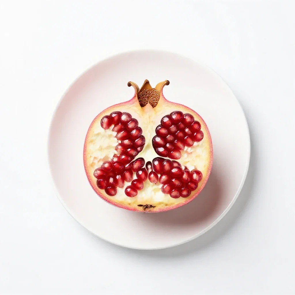 Pomegranate halved isolated on a white background