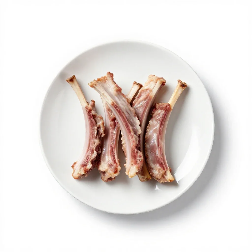 Rack of lamb isolated on a white background