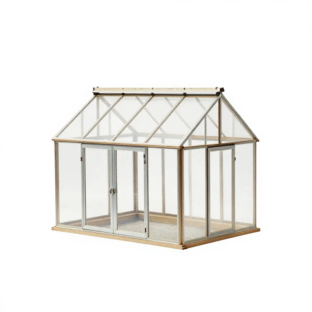 Mini greenhouse isolated on a white background