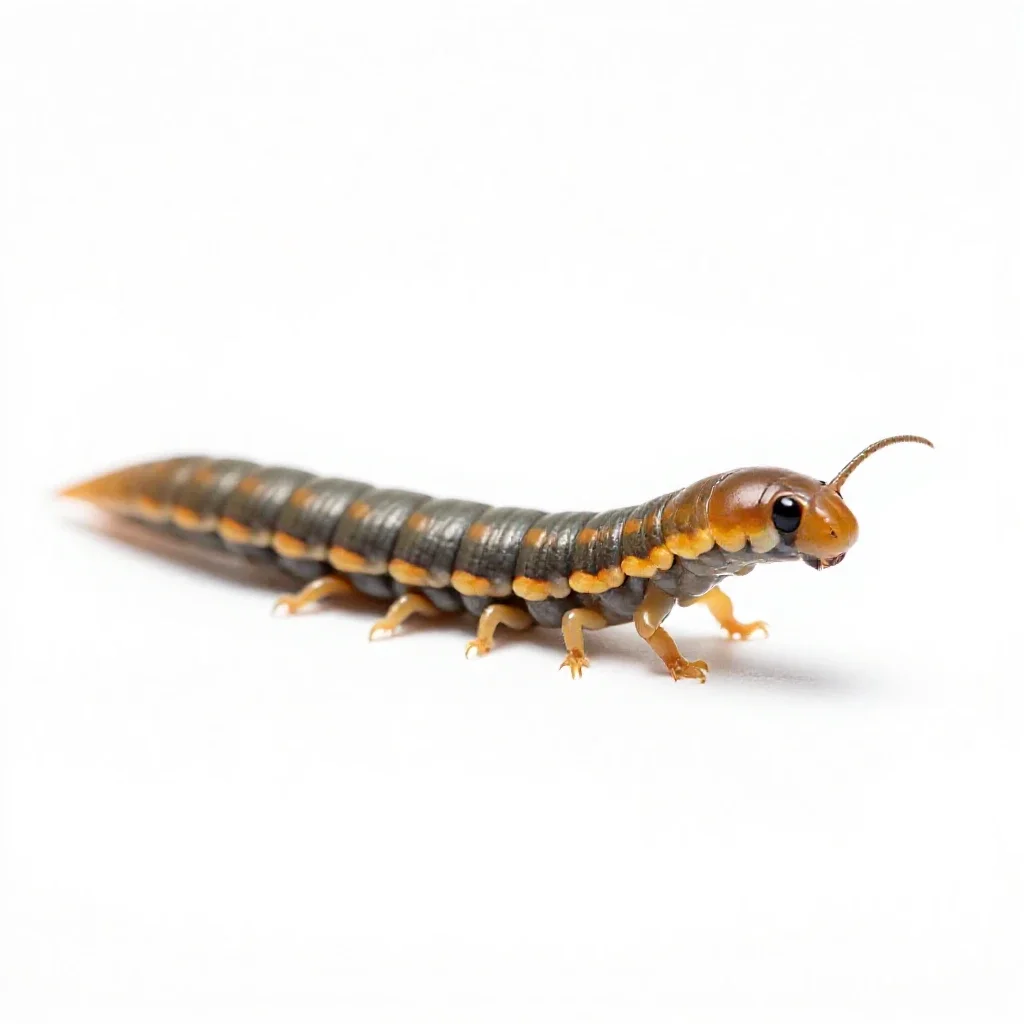 Centipede isolated on a white background