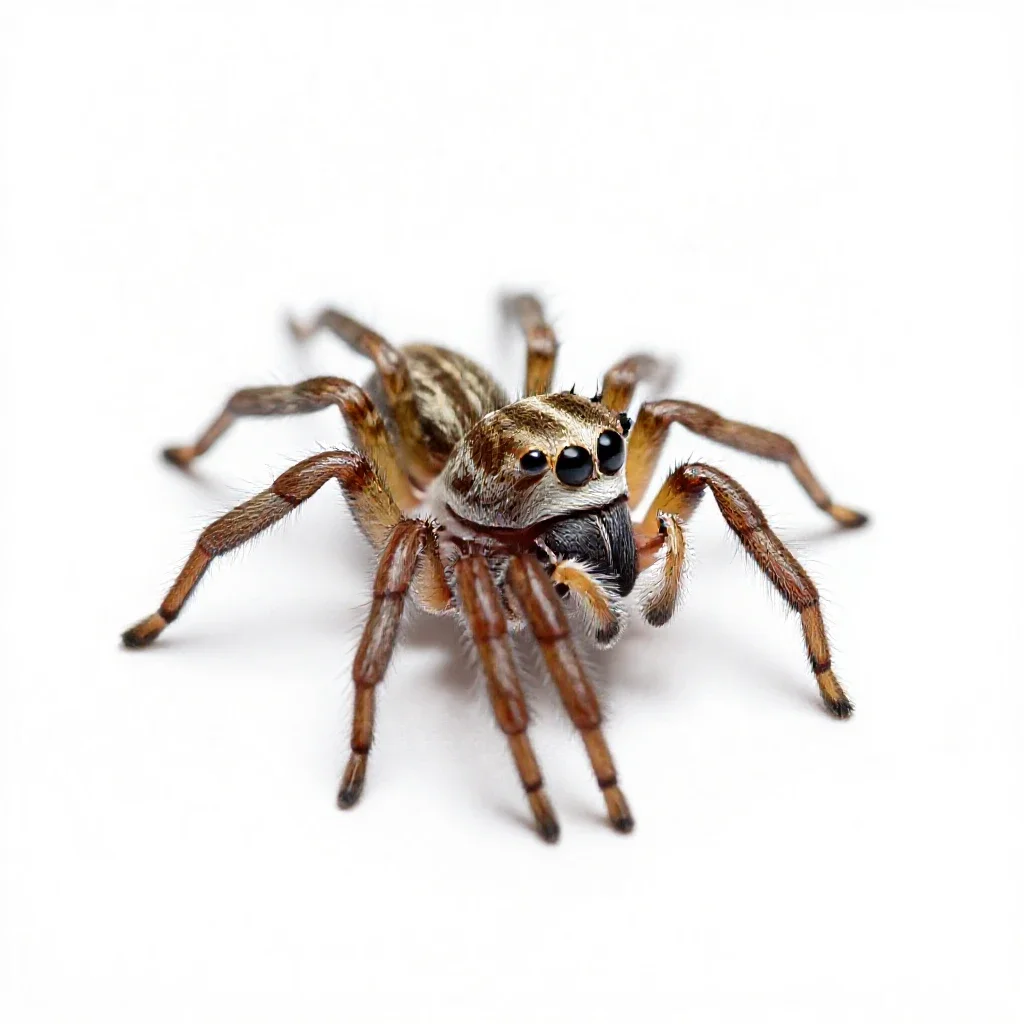 Jumping spider isolated on a white background