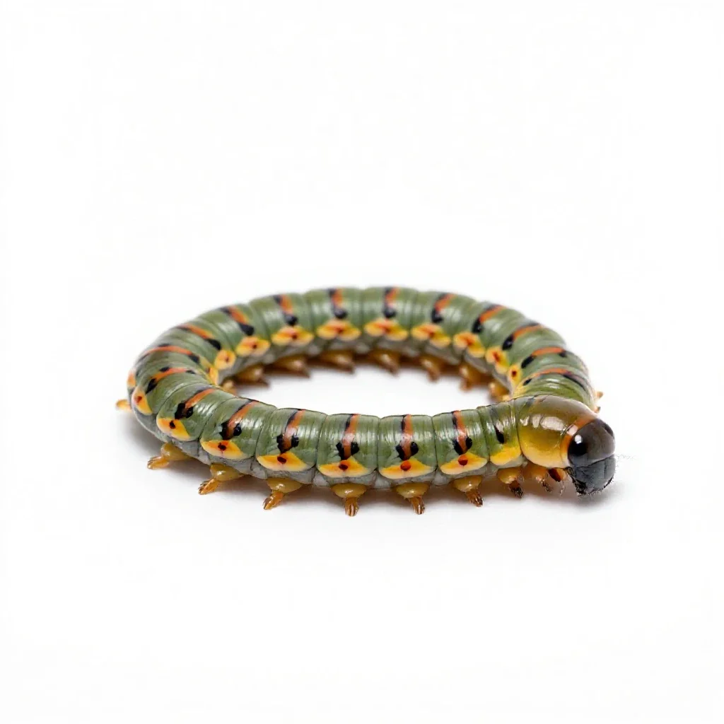 Millipede coiled isolated on a white background