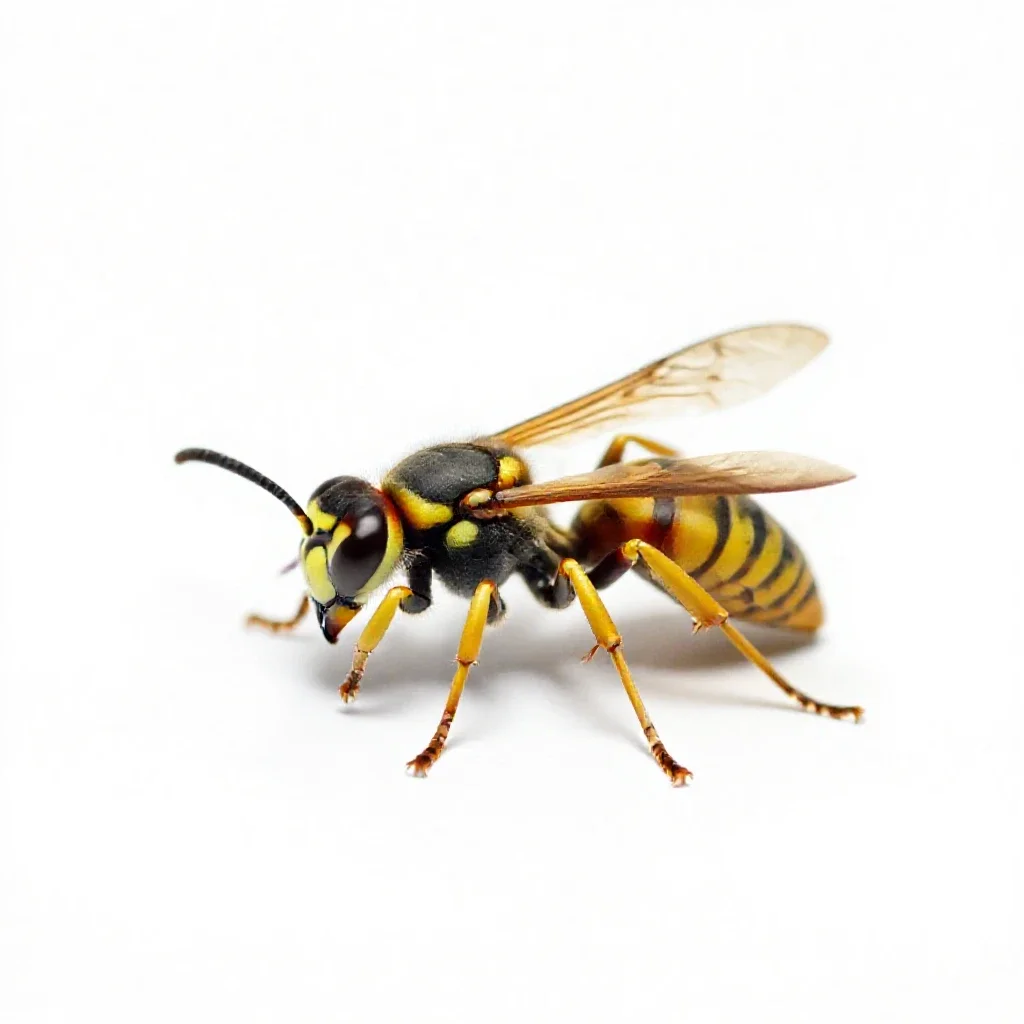 Paper wasp isolated on a white background