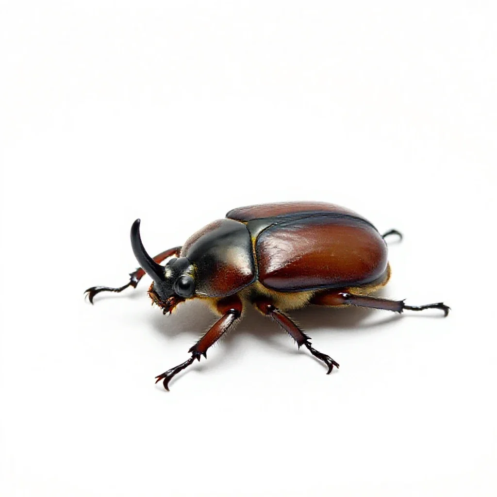 Rhinoceros beetle isolated on a white background