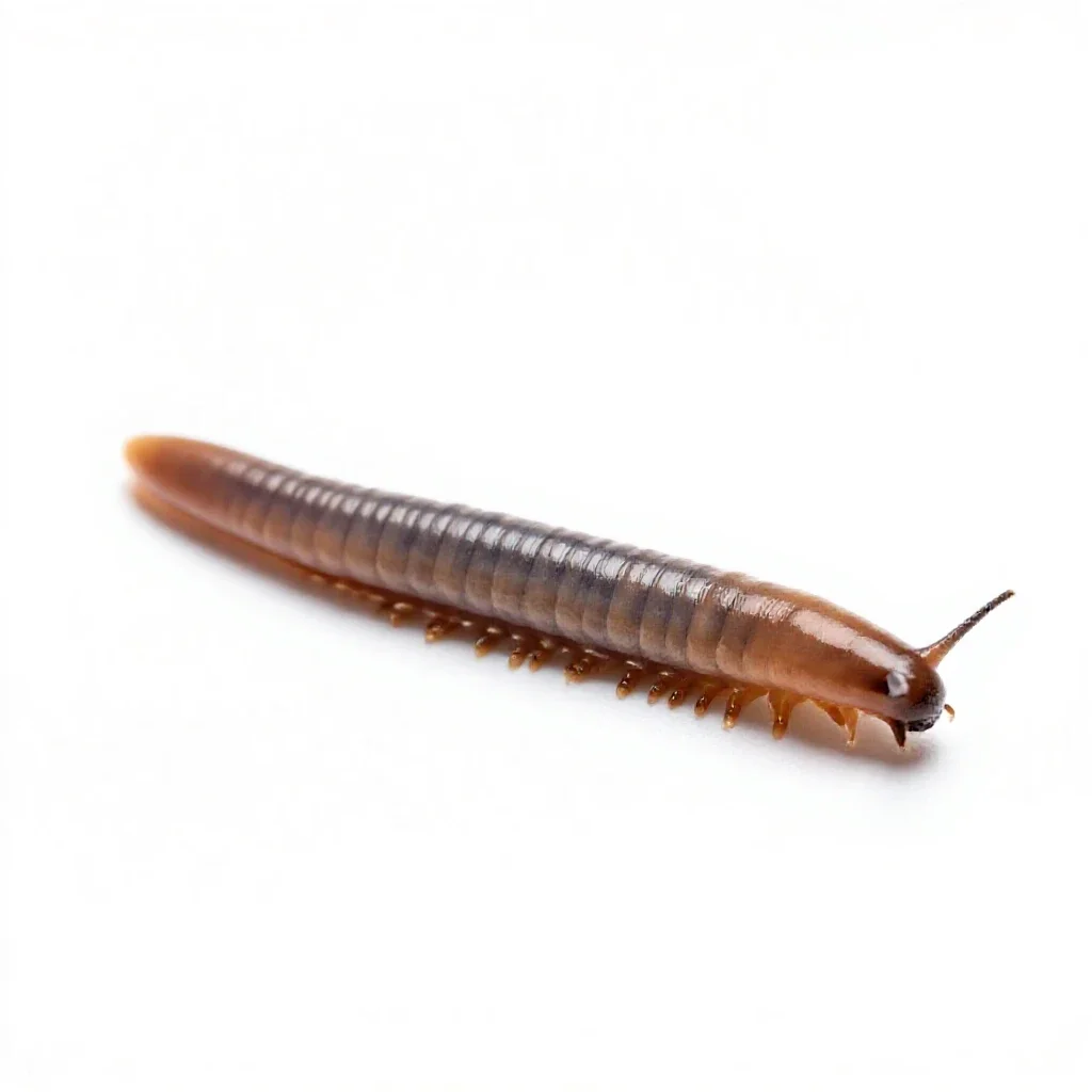 Earthworm in soil isolated on a white background