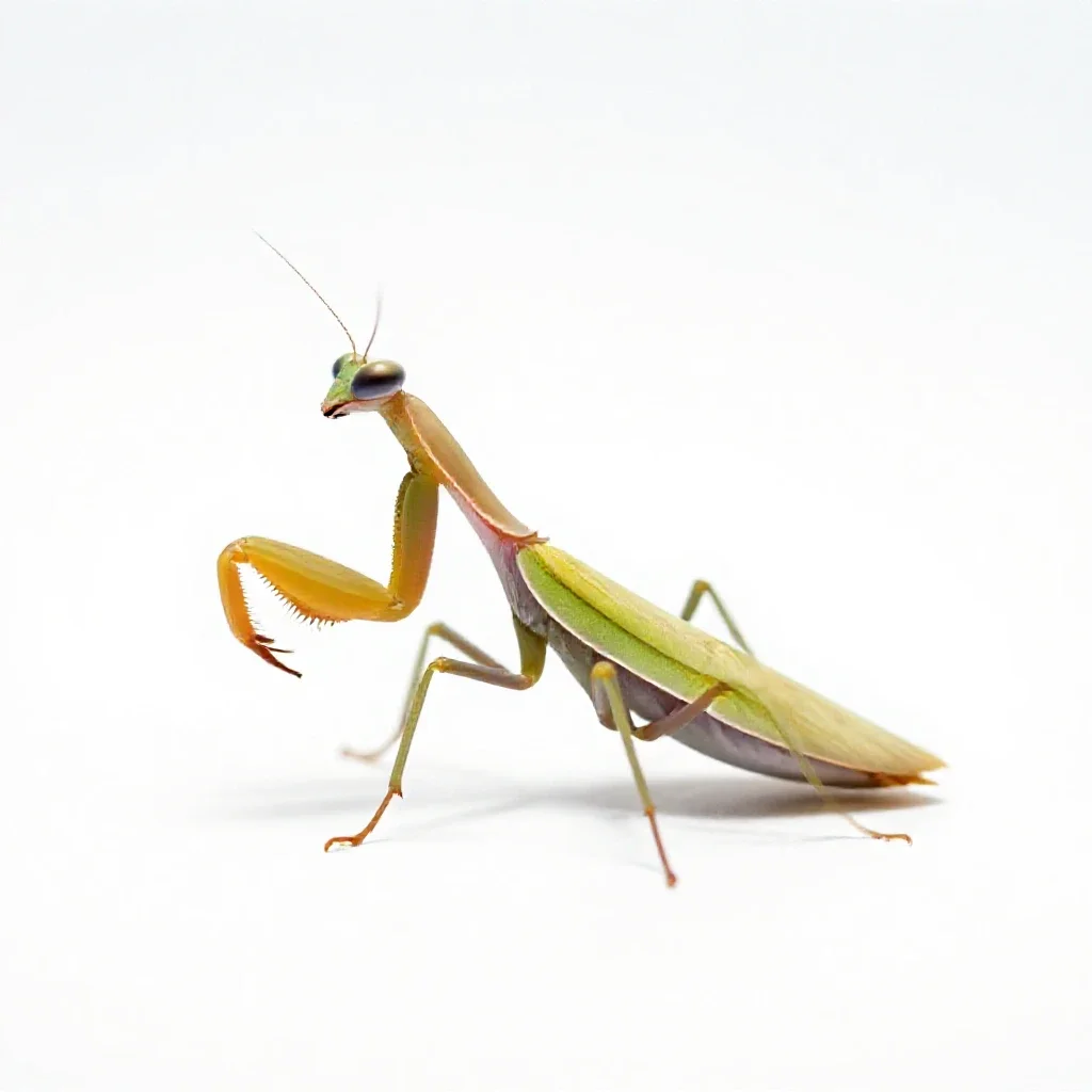 Orchid mantis isolated on a white background