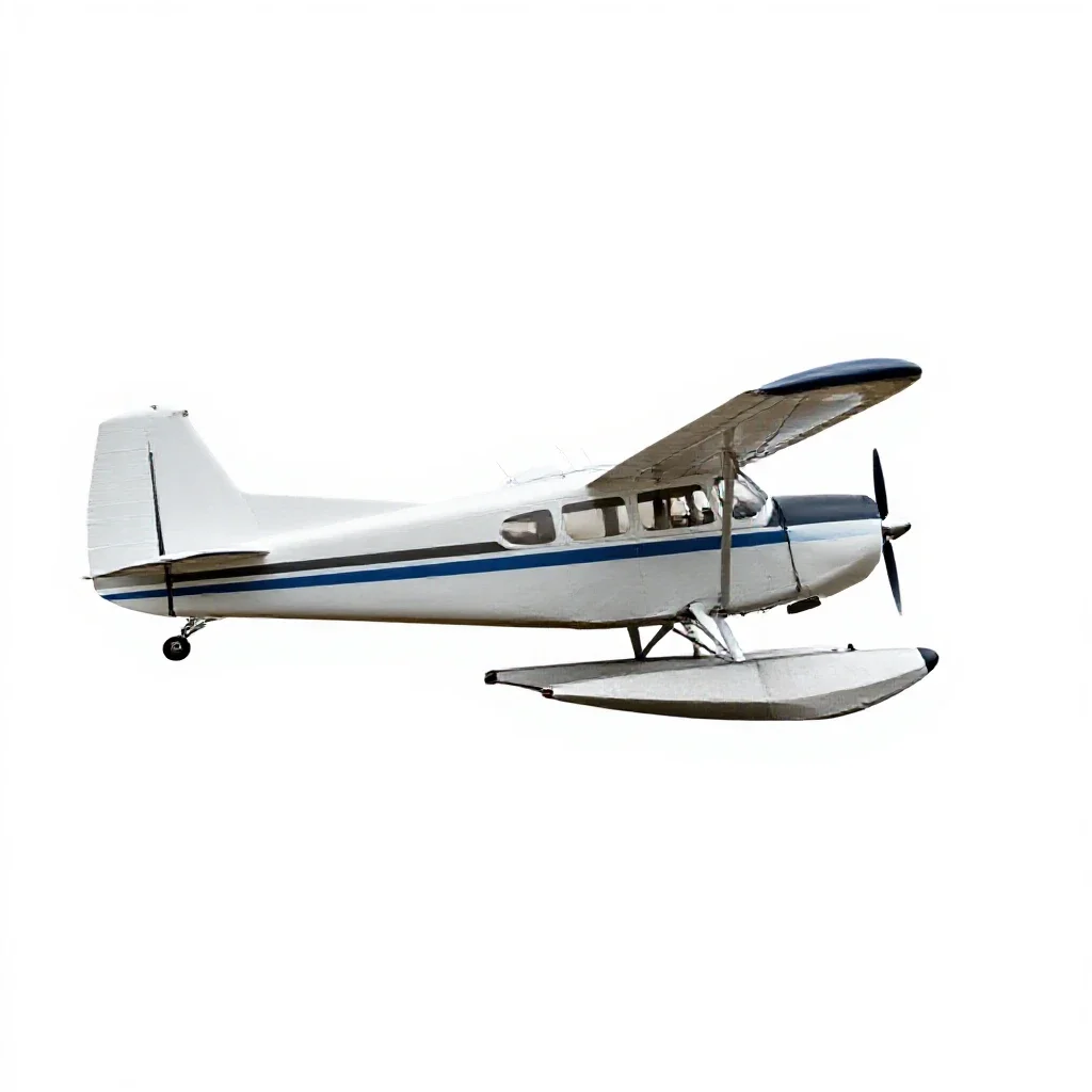 Bush plane on floats isolated on a white background