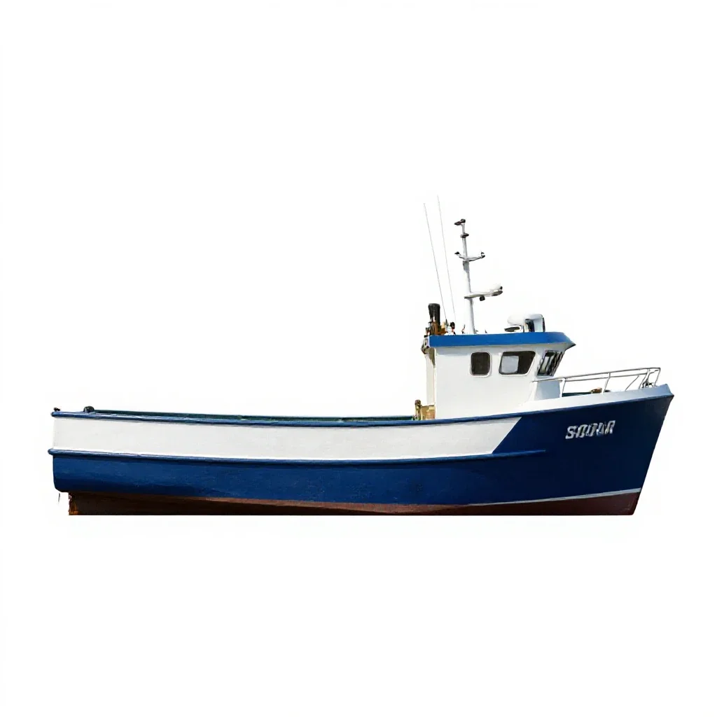 Fishing trawler isolated on a white background