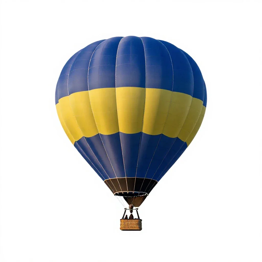 Hot air balloon isolated on a white background