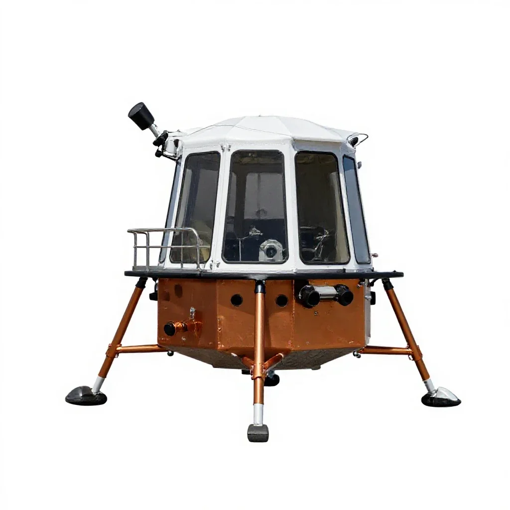 Lunar lander isolated on a white background
