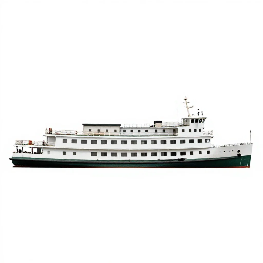 Paddle steamer isolated on a white background