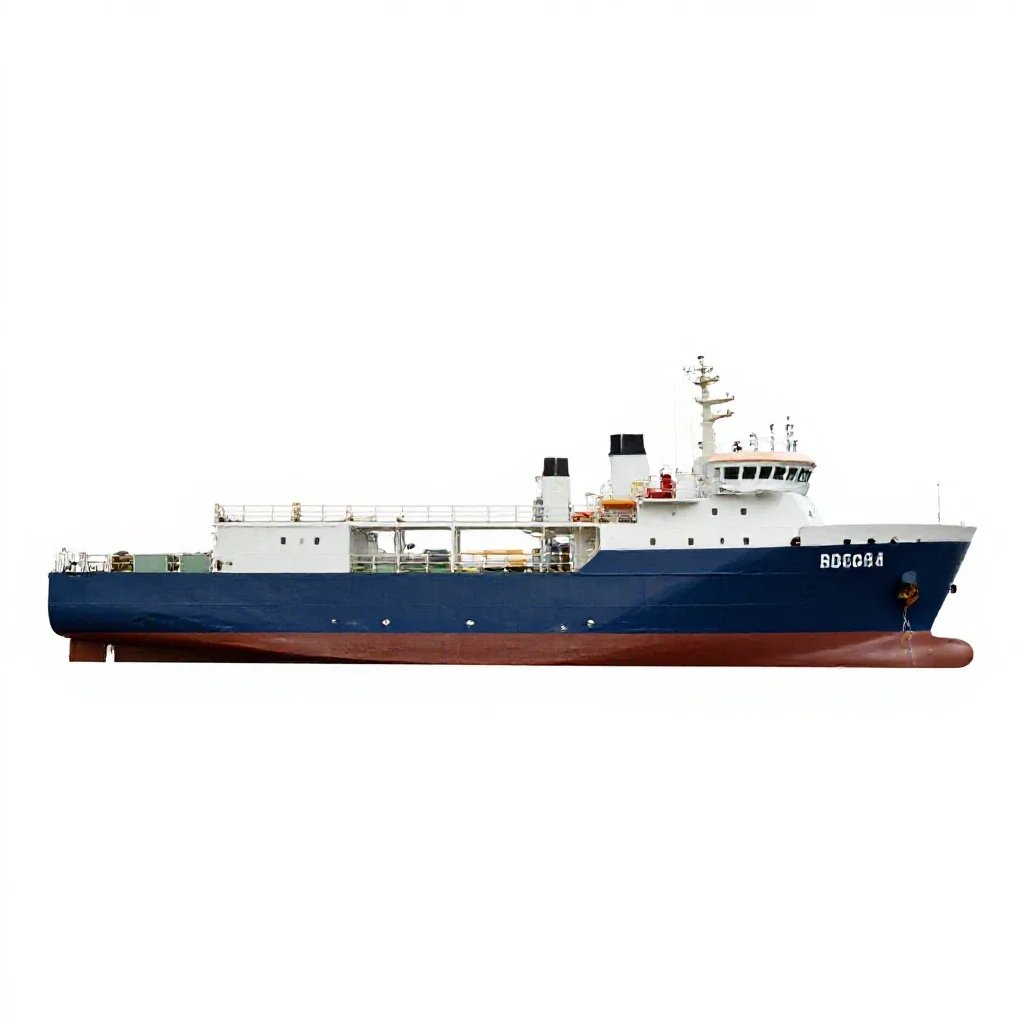 Research vessel isolated on a white background