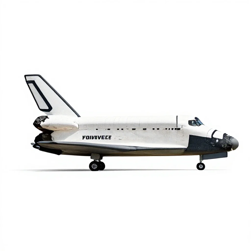 Space shuttle orbiter isolated on a white background