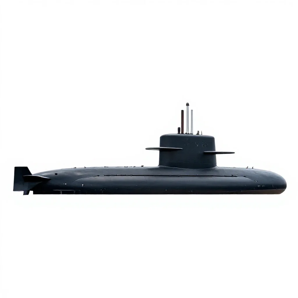 Submarine isolated on a white background