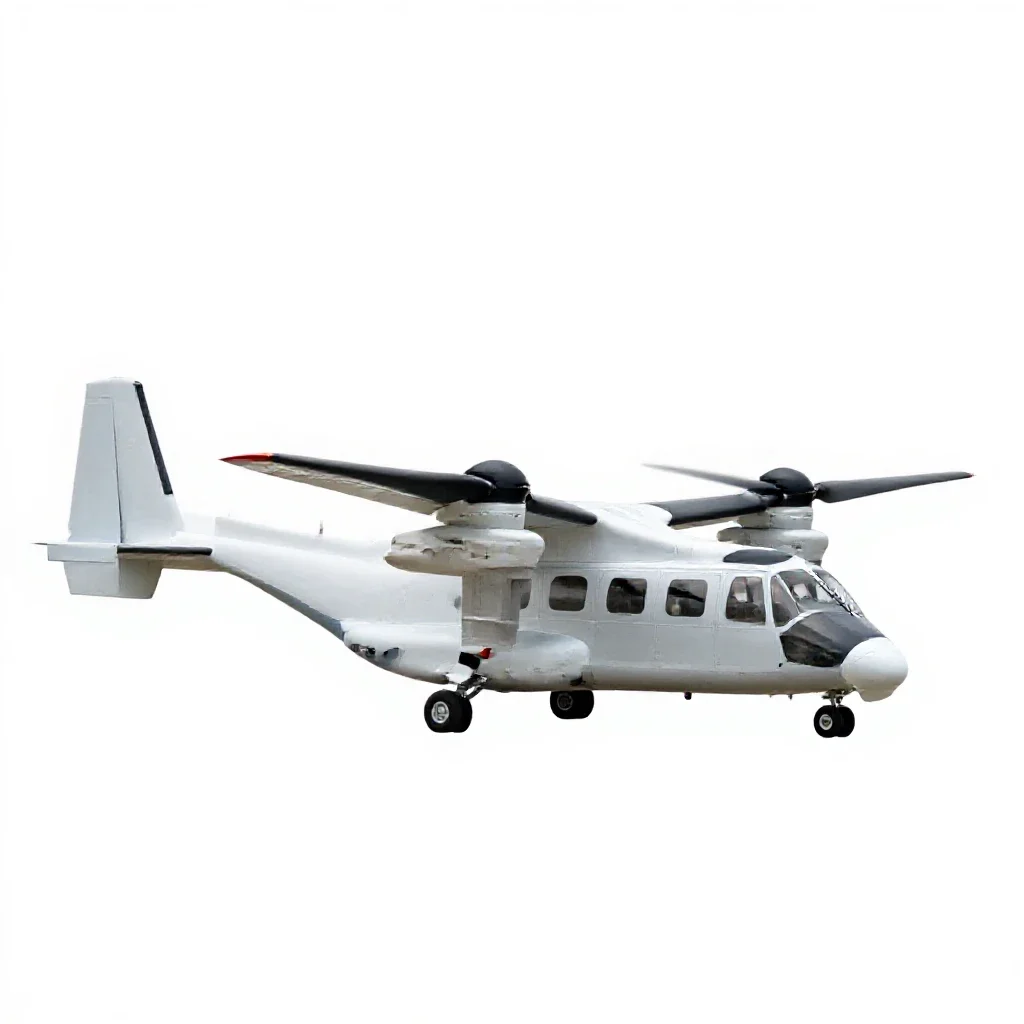Tiltrotor aircraft isolated on a white background