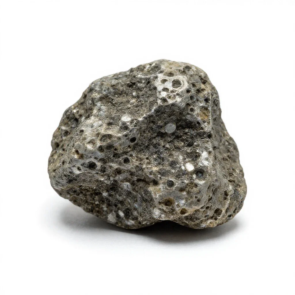 Chunk of raw malachite isolated on a white background
