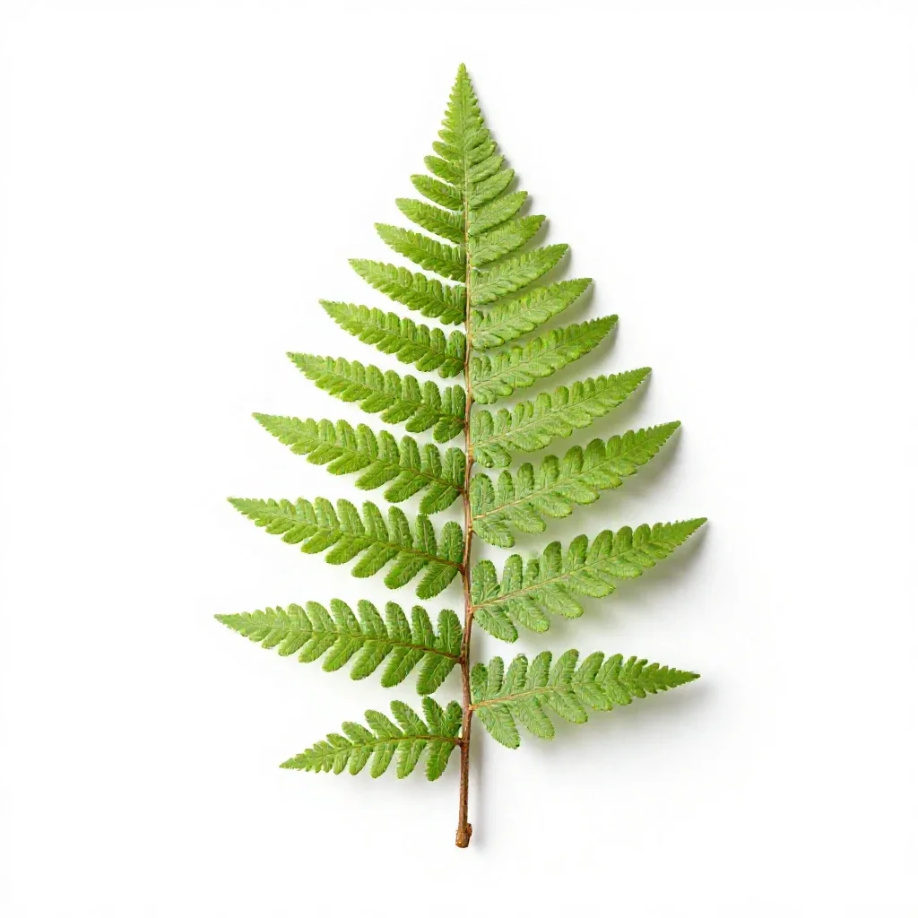 Fern fossil in shale isolated on a white background