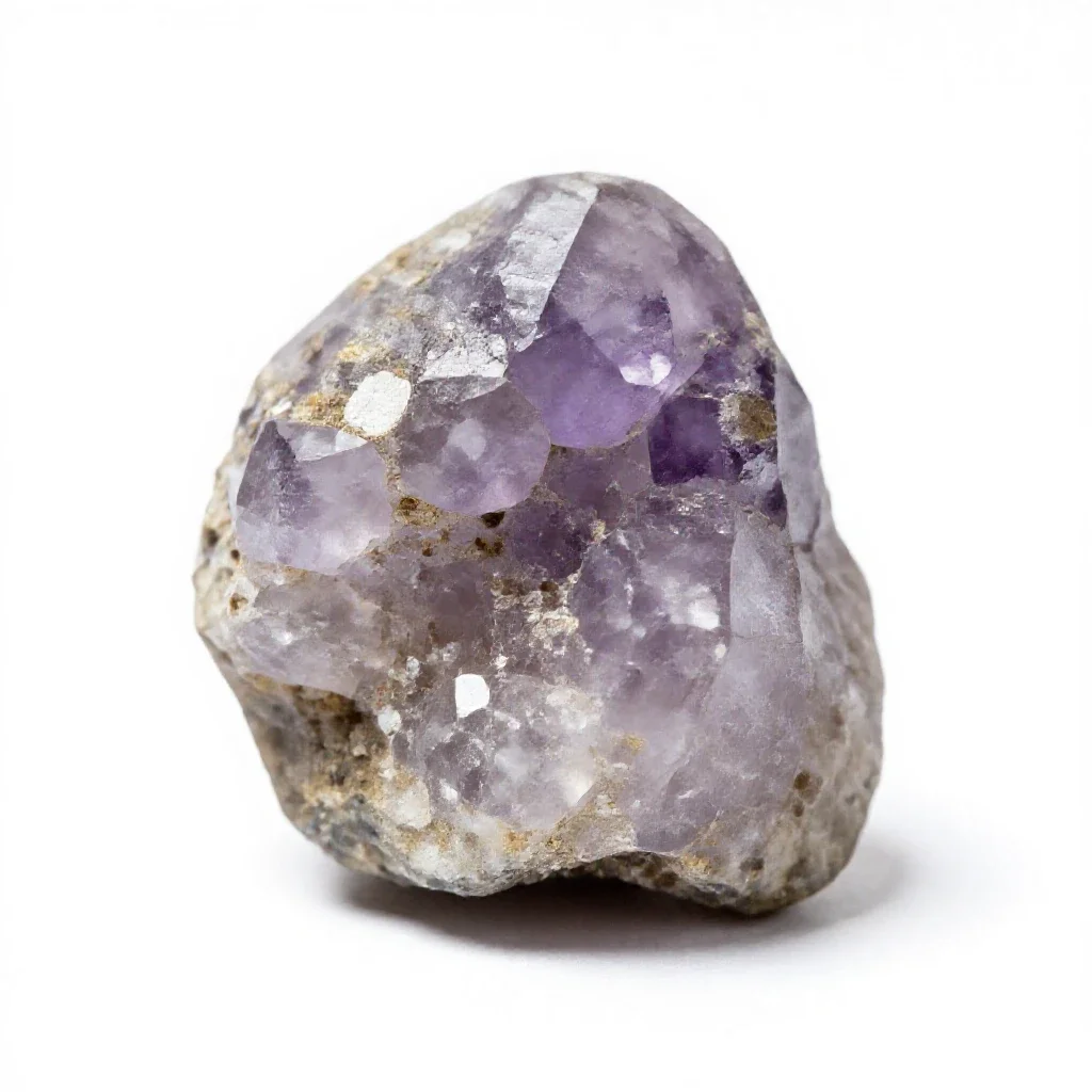 Fluorite cluster isolated on a white background